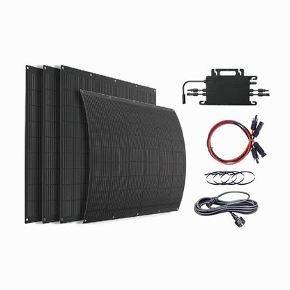 Self-consumption kit for balconies with flexible panels and 800W microinverter