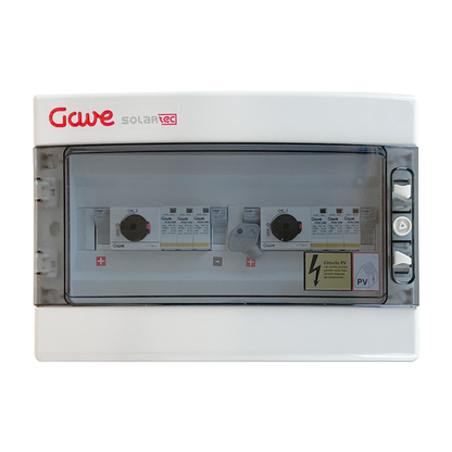 GAVE STM 2/2 Enclosure with Protection | 2 MPPT | 20A Fuse | 1+1 String | 1000V DC | 25A + 25A Circuit Breaker